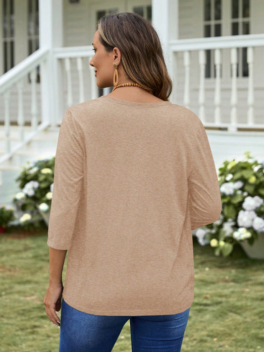 EMERY ROSE Women's Spring/Summer Solid Color 3/4 Sleeve Casual Cardigan,Ladies Spring/Fall Casual Asymmetrical,Fringe Regular Sleeve Loose Apricot Plain Women Coats,Casual Daily Wear Apricot